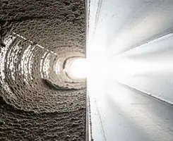 air duct cleaning services showing interior duct system inspection and cleaning in Naperville, IL